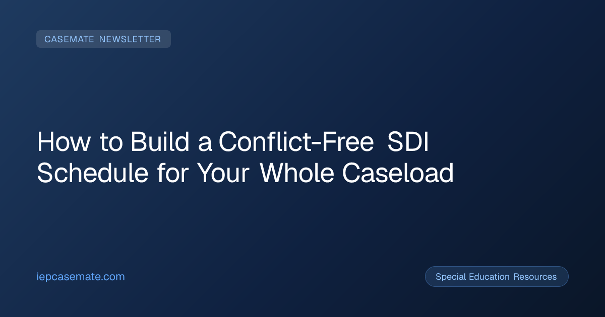How to Build a Conflict-Free SDI Schedule for Your Whole Caseload