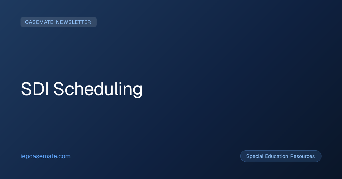 SDI Scheduling